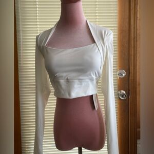 NWT Halara Long Sleeve Thumb Hole 2-in-1 Cropped Yoga Sports Top